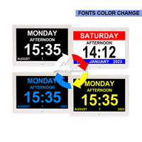 Pros 12 "calendrier numérique horloge Date heure jour semaine alarme gradation automatique personnes âgées démence horloge médecine rappels télécommande