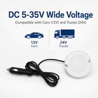 Lecteur de musique à commande vocale 2W pour voitures avec fonction sonore personnalisée, interface d'alimentation allume-cigare 5-35V