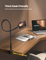 Support de téléphone flexible Lamicall GP05, col de cygne, support de lit, support de bureau, pince, bras paresseux, rotation à 360 degrés, support universel pour téléphone portable