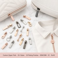 Tirette de fermeture éclair en alliage de zinc de luxe, étanche et sécurisée, en forme de cœur, avec gravure de logo personnalisée pour sacs à main, manteaux, vêtements, OEM/ODM, plus de 20 finitions