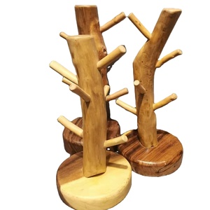 Support à tasses en bois rustique vintage pour décoration de ferme, avec 6 crochets, pour ranger les tasses à café - Product Image 2