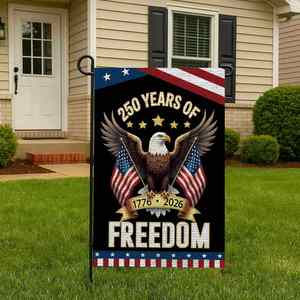 Low Price Amazo Hot Sell Weather Resistant Polyester Cloth Digital Printing 12x18 Double Sided Pennant 250th Birthday <b>Garden</b> - Product Image 5