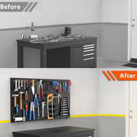 Organisateur mural en métal personnalisable, panneau perforé robuste pour le rangement d'outils