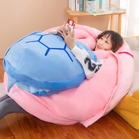 Canapé-lit géant drôle et doux en forme d'animal en peluche oreillers portables en peluche tortue jouets en peluche portable tortue coquille jouets en peluche