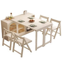 Nouvelle table à manger en bois massif et chaises, buffet multifonctionnel avec fonction de rangement, extensible