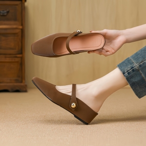 Zapatos Baotou Impermeables y Resistentes a Impactos para Mujer, Ligeros, de Secado Rápido, Antideslizantes, con Punta Cuadrada y Tira Trasera - Product Image 4