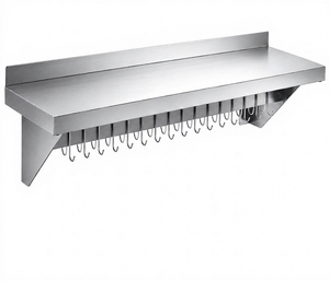 Wall Hanger <b>Shelf</b> With <b>Hooks</b>, Practical Restaurant Supplies Kitchen Organizing Equipment - Product Image 2