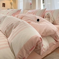 Parure de lit gaufrée jacquard 100 % coton de qualité supérieure pour enfants, motif géométrique mignon, drap-housse en coton, excellent cadeau