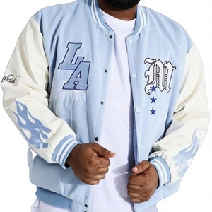 Chaquetas Varsity Holgadas de Diseño Moderno con Parches de Chenilla, Chaquetas Bomber Universitarias con Letras, Chaquetas de Béisbol para Hombre, Chaqueta Varsity Masculina - Product Image 1