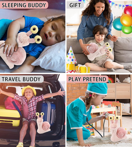 Peluche di Lumaca Rosa con Grandi Occhi, Morbido e Coccoloso, Simpatico Animale Selvatico, Regalo per Bambini e Neonati, Bambola di Lumaca Soffice Imbottita - Product Image 4