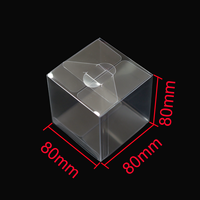 Boîte carrée transparente en PET 8*8*8cm, réutilisable, pour aliments, bijoux, mini figurines, emballage cadeau