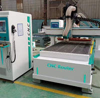 Routeur CNC 4 axes GJ-1325 1300x2500mm pour le travail du bois, machine de sculpture avec contrôle DSP NC Studio, moteur PLC, broche 21KW