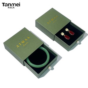 Caja de Joyería de Cartón Reciclado Rígido de Lujo Verde Personalizada con Logotipo, Empaque Ecológico para Marcas de Joyería - Product Image 3
