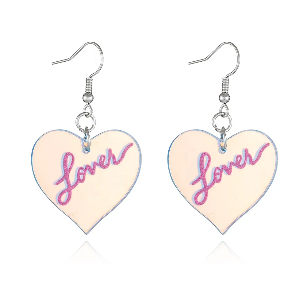 Luxe Mode Valentijnsdag Oorbel Sieraden Acrylhars Veelkleurige Hartvorm Liefde Vrouwelijke Oorbel Sieraden