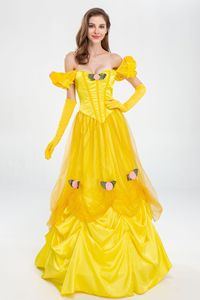 Disfraz de Princesa Bella de La Bella y la Bestia para Niñas, Vestido Amarillo con Falda de Pastel, para Navidad - Product Image 3