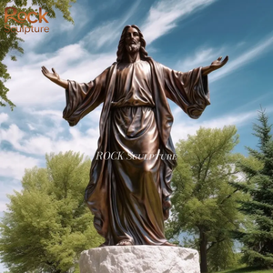 Escultura de cobre decorada con arte de iglesia al por mayor estatua de <span class=keywords><strong>Cristo</strong></span> Jesús de bronce fundido de tamaño real - Product Image 3