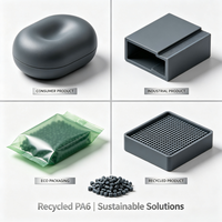 Granulés de résine plastique PA6 recyclée certifiés GRS, qualité moulage par injection pour produits durables grand public et industriels