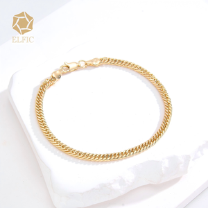 Elfic Của Phụ Nữ 4Mm Ooro Laminado 14K Đồng Đồ Trang Sức Vòng Đeo Tay Cuba Figaro Mô Hình Làm Bằng Đồng Bán Buôn - Product Image 4