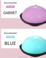 Ballon d'équilibre de yoga semi-circulaire 63 cm/24,8 pouces avec pompe à cordon PVC+ABS Écologique Anti-éclatement Multifonction Transparent