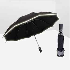 Parapluie inversé pliable en trois sections pour homme avec lumière LED et protection UV - Product Image 3