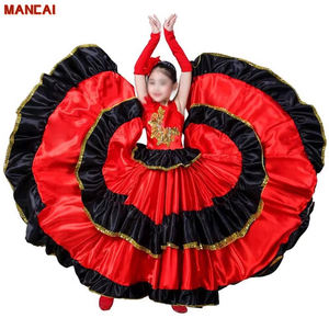Traje Español para Niña, Trajes <span class=keywords><strong>de</strong></span> Salón Largos y Rojos, Vestidos <span class=keywords><strong>de</strong></span> Baile <span class=keywords><strong>Flamenco</strong></span> Español, Disfraces <span class=keywords><strong>de</strong></span> Actuación Infantil, <span class=keywords><strong>Ropa</strong></span> <span class=keywords><strong>de</strong></span> Escenario - Product Image 2