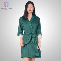 Boguixiu — Robe en Satin à manches longues, pour femme, en maille avec ceinture, à la mode, contrastée