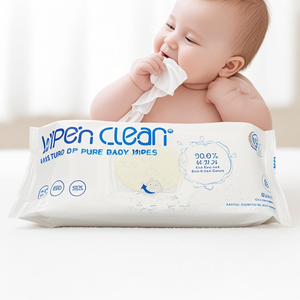Lingettes humides pour bébé en gros, lingettes biologiques pour peaux sensibles, lingettes nettoyantes à l'eau - Product Image 3