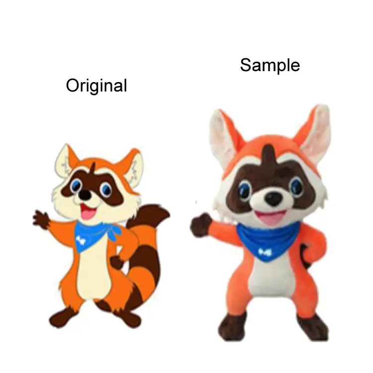Custom Cunning Fox Raccoon ของเล่นทำแฟชั่นการออกแบบสัตว์การ์ตูนตุ๊กตา Raccoon Plush Soft ของเล่นของขวัญคุณภาพสูง