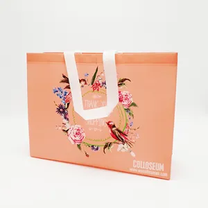 अनुकूलित मुद्रित फूल पैटर्न पुन: प्रयोज्य कपड़ा गैर बुना शॉपिंग बैग पर्यावरण के अनुकूल फोल्डिंग शॉपिंग टोट बैग