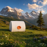 Tente de camping gonflable commerciale DWF en forme de coquille, abri pneumatique pour glamping extérieur, opération hôtelière, logo personnalisé disponible