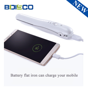 Mini Wireless Portable Rechargeable Hair Straightener Ceramic Coating Plate Temperature Display USB Power - Product Image 3