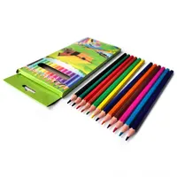 Crayon Hexagonal en plastique, 12 couleurs, 7 pouces, tête souple