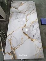 Panneau mural en PVC stratifié brillant 1220*2440 pour décoration intérieure, feuille de marbre UV pour la maison et le bureau