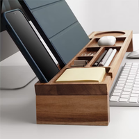 Organisateur de bureau en bois Organisation de bureau à domicile Tablette et support de téléphone pour station d'accueil de cabine