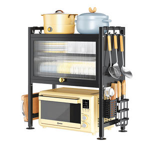 ชั้นวางไมโครเวฟในครัวพร้อมฝาปิดกันฝุ่นอเนกประสงค์สำหรับจานและเครื่องปรุงรส - Product Image 5