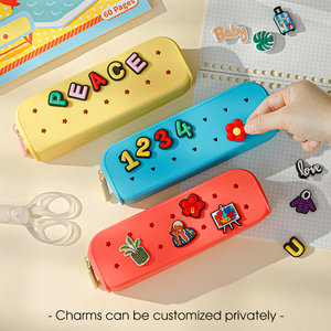 Fashionable Holes Silicone Pencil Case School Stationery Kids Creative <strong>Pen</strong> Bag Waterproof Storage <strong>Pouch</strong> - Product Image 2