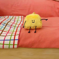Porte-clés en peluche Kawaii Margarine Man, figurine de beurre mignonne, pendentif de sac à dos, logo personnalisé gratuit