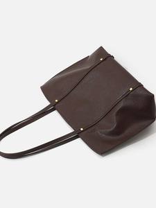 Dropshipping Products 2025 AW Vegan Leather Tote Bag Femmes Spacieux Léger Vintage Shoulder Purse Commute Underarm Bag - Product Image 6