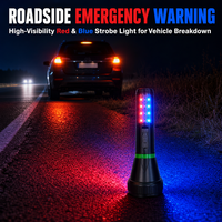 Lampe torche solaire LED rechargeable Type-C, projecteur de recherche, éclairage latéral, lampe stroboscopique rouge et bleue pour voiture, urgence, camping, randonnée