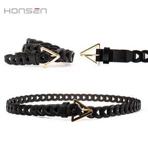 Nuovo prodotto 2021 popolare da donna cintura con fibbia a triangolo irregolare Cinturones Mujer Fashion ad anello lungo tessuto da donna cintura da donna - Product Image 3