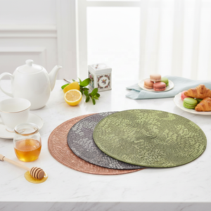 <span class=keywords><strong>Grand</strong></span> Set de Table Classique de Luxe en <span class=keywords><strong>Vinyle</strong></span> Effet Peau de Serpent, Écologique, Imperméable, Antidérapant et Isolant Thermique pour <span class=keywords><strong>Cuisine</strong></span> et Service de Fête - Product Image 1