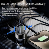 Pengisi Daya Mobil Dual Port 75W PD 45W USB dan 30W Pengisi Daya Mobil Cepat untuk Ponsel Laptop Tablet