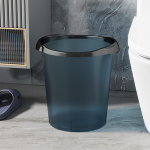 Nordic Transparent Trash Can Cylindrical Indoor Open Waste <b>Bin</b> For Kitchen Living Room Bedroom - Product Image 4