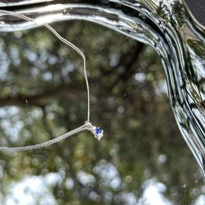 Exquisito Collar de Plata Pura S925 para Mujer, Colgante de Copo de Nieve Azul de Ensueño, Diseño Japonés de Alta Gama, Zirconia, Dulce y Delicado - Product Image 5