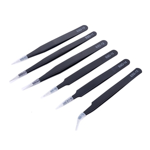 6 pièces pince à épiler de précision ESD acier inoxydable antistatique industriel composants électroniques entretien et pince antistatique - Product Image 2