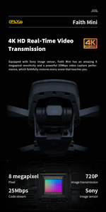 โดรน C-FLY Cfly Faith Mini  แบบไร้แปรงถ่าน กล้องคู่ 4K HD พร้อม GPS  ระบบกันสั่น 3 แกนแบบไร้แปรงถ่าน พับเก็บได้ ควบคุมผ่านรีโมท - Product Image 5