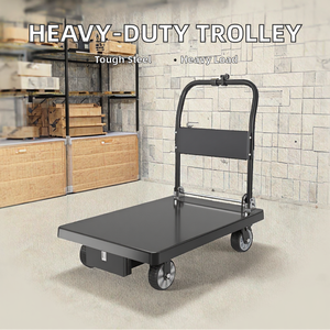 उच्च भार 500 किलोग्राम चार-पहिया फ्लैटबेड इलेक्ट्रिक ट्रॉली स्टील गोदाम परिवहन उपकरण उपकरण परिवहन ट्रॉली - Product Image 2