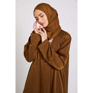 <span class=keywords><strong>Blazer</strong></span> Jacquard Premium <span class=keywords><strong>Mujer</strong></span> Abaya Abierta en Bronce Cepillado - Product Image 2