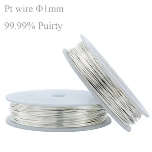 Pt metal tel % 99.99% saflık 1mm platin saf pt tel EFO optimum iletkenlik