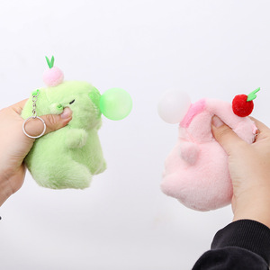 Tiktok hotselling <span class=keywords><strong>Kawaii</strong></span> capybara gấu siêu mềm sang trọng Thú nhồi bông dễ thương bé lục lạc PP bông lưới Keychain thổi bong bóng - Product Image 4